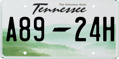 TN license plate A8924H