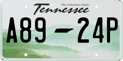 TN license plate A8924P