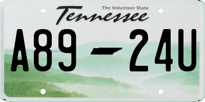 TN license plate A8924U
