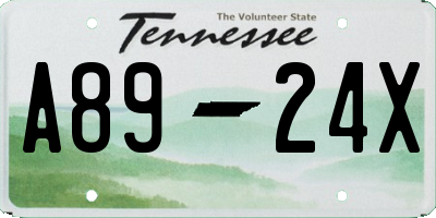 TN license plate A8924X