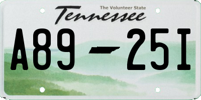 TN license plate A8925I