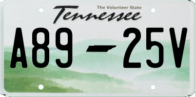 TN license plate A8925V