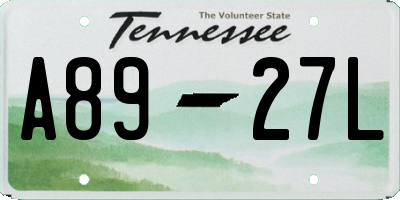 TN license plate A8927L
