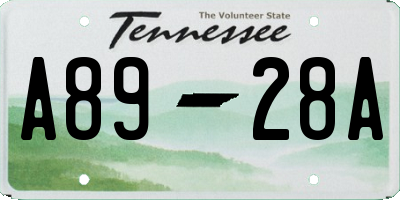 TN license plate A8928A