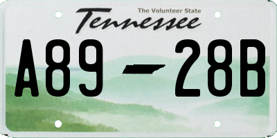 TN license plate A8928B