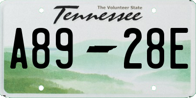 TN license plate A8928E