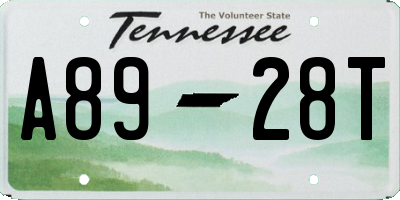 TN license plate A8928T