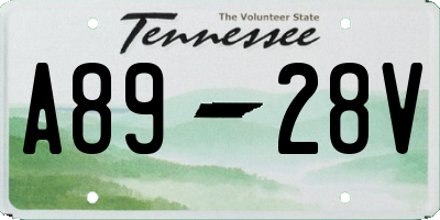 TN license plate A8928V