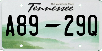 TN license plate A8929Q