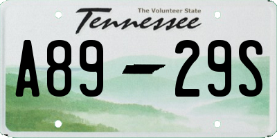 TN license plate A8929S