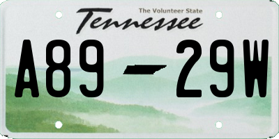 TN license plate A8929W