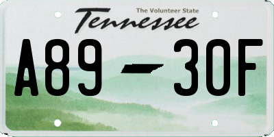 TN license plate A8930F