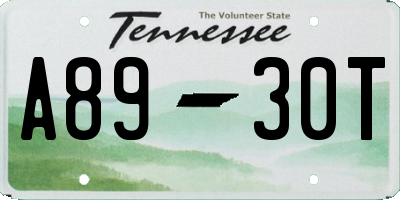 TN license plate A8930T