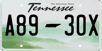 TN license plate A8930X