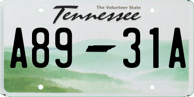 TN license plate A8931A