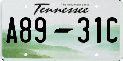 TN license plate A8931C