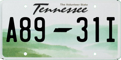 TN license plate A8931I