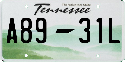 TN license plate A8931L