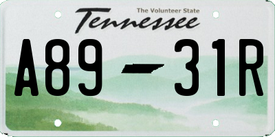 TN license plate A8931R