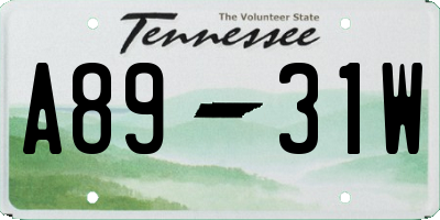 TN license plate A8931W