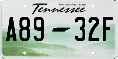 TN license plate A8932F