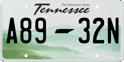 TN license plate A8932N