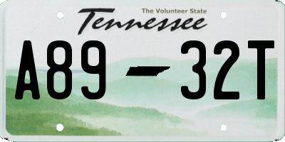 TN license plate A8932T