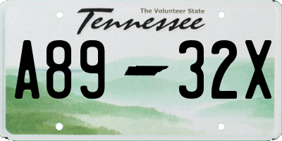 TN license plate A8932X