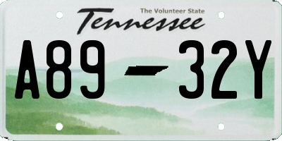 TN license plate A8932Y