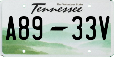 TN license plate A8933V