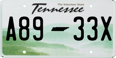 TN license plate A8933X
