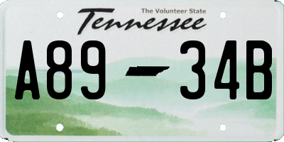 TN license plate A8934B