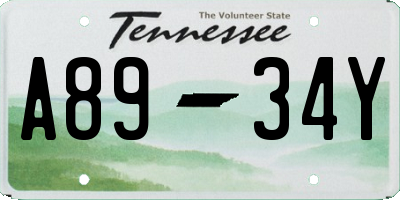 TN license plate A8934Y