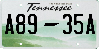 TN license plate A8935A