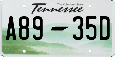 TN license plate A8935D
