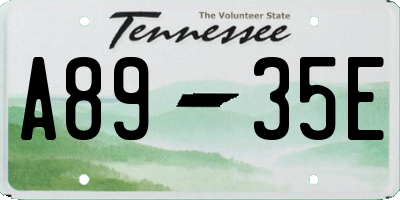 TN license plate A8935E