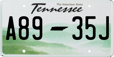 TN license plate A8935J