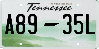 TN license plate A8935L