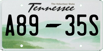 TN license plate A8935S
