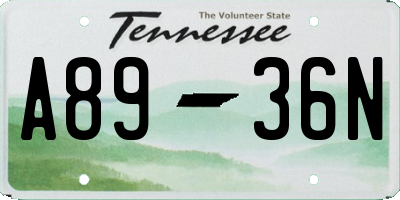 TN license plate A8936N
