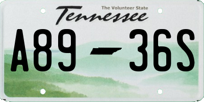 TN license plate A8936S