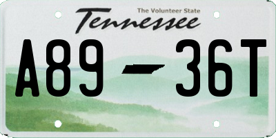 TN license plate A8936T