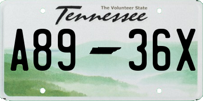TN license plate A8936X