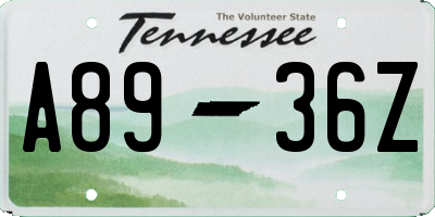 TN license plate A8936Z