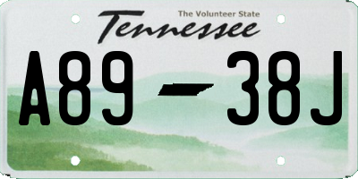 TN license plate A8938J