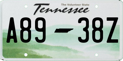TN license plate A8938Z