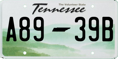 TN license plate A8939B