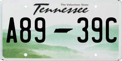 TN license plate A8939C