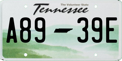 TN license plate A8939E