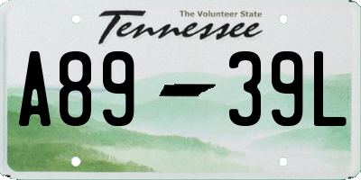 TN license plate A8939L